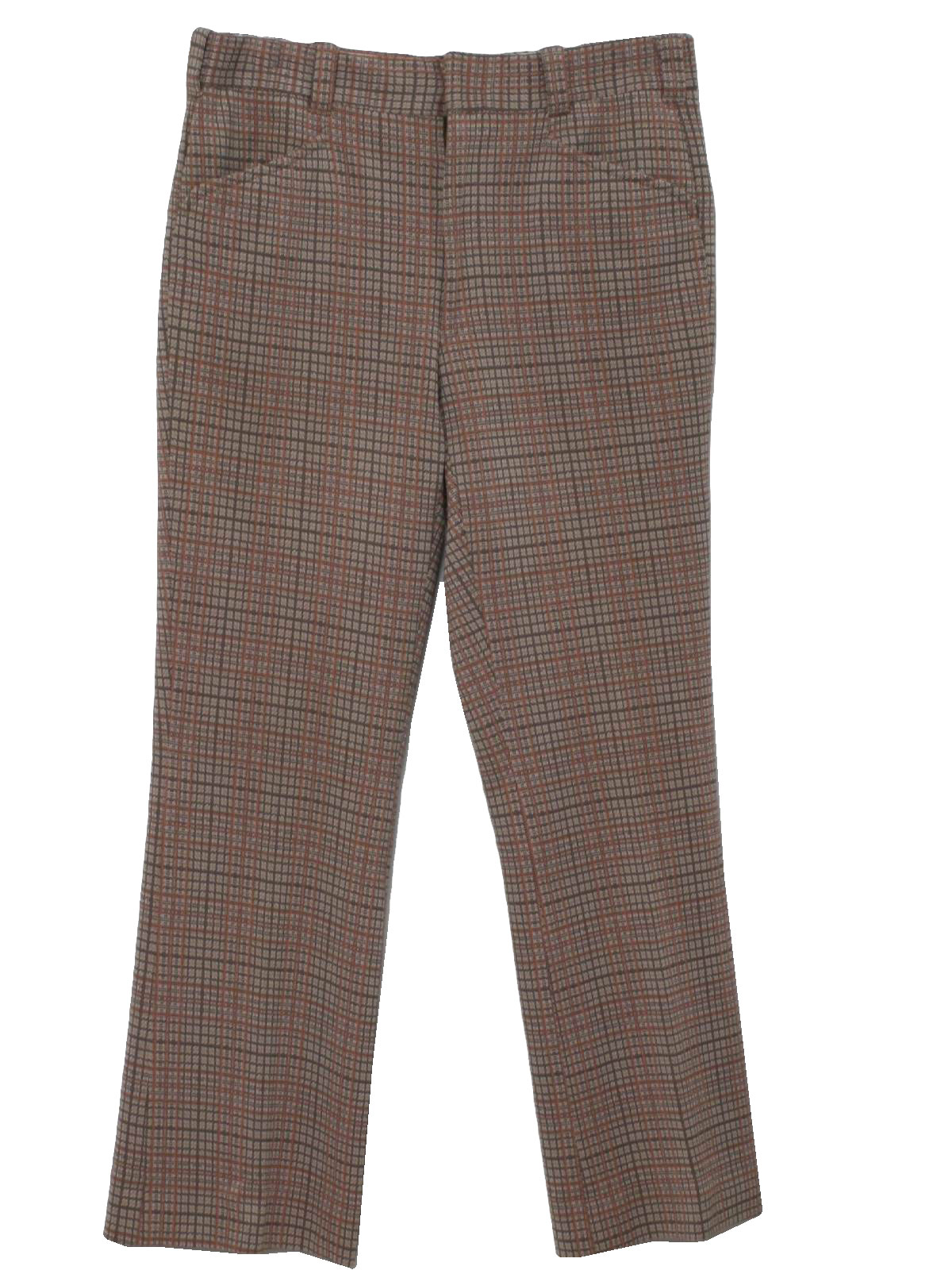Vintage 1970's Pants: 70s -Missing Label- Mens brown, orange, tan and ...