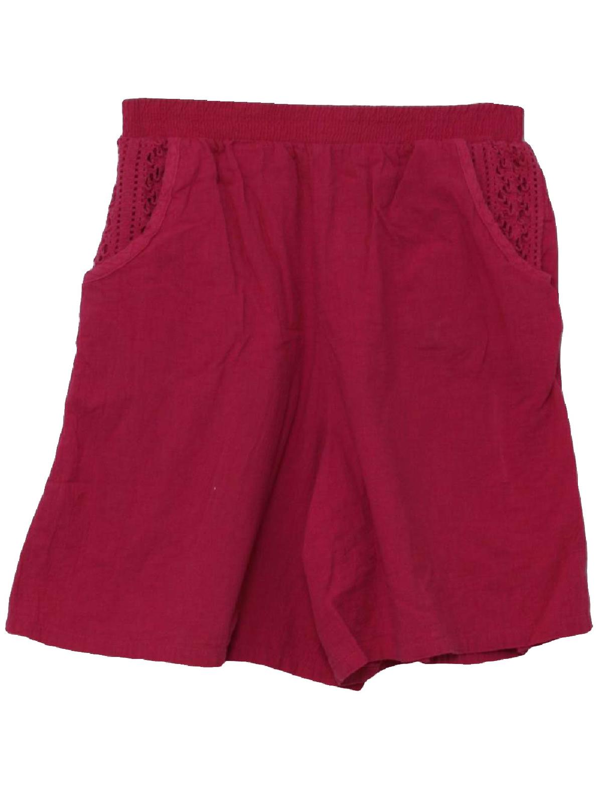 Vintage 1980's Shorts: 80s -Laurel Sport- Womens fuchsia cotton high ...