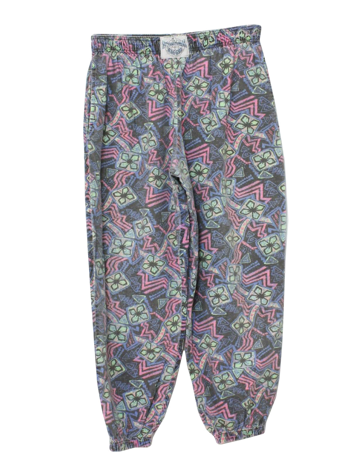 1980s Vintage Pants: 80s -International Baggyz- Mens grey, hot pink ...