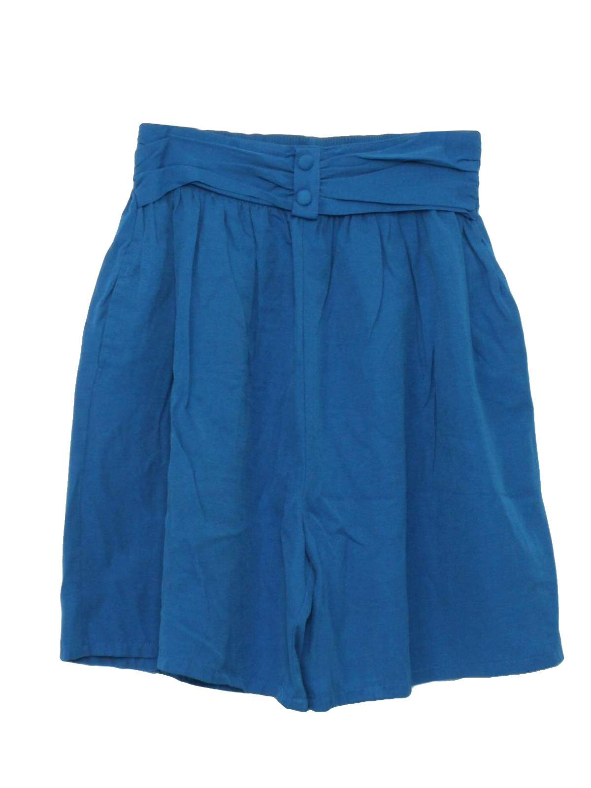 Retro 1980s Shorts: 80s -Gitano- Womens royal blue rayon and polyester ...