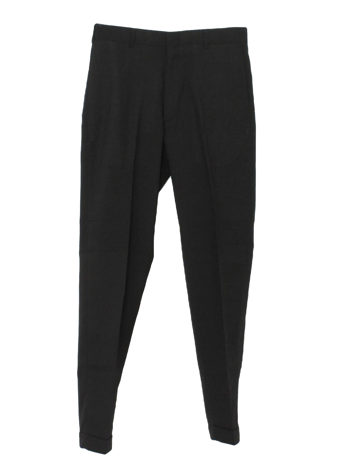1960s Farah Pants: 60s -Farah- Mens flat black background cotton linen ...