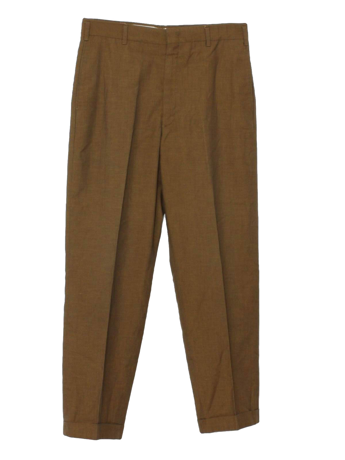 Vintage 1960's Pants: 60s -Farah- Mens sandy golden brown cotton linen ...