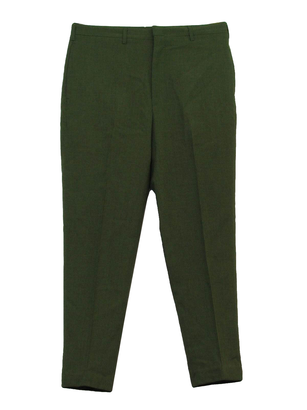 1960s Vintage Pants: 60s -Towncraft- Mens green wool and cotton blend ...