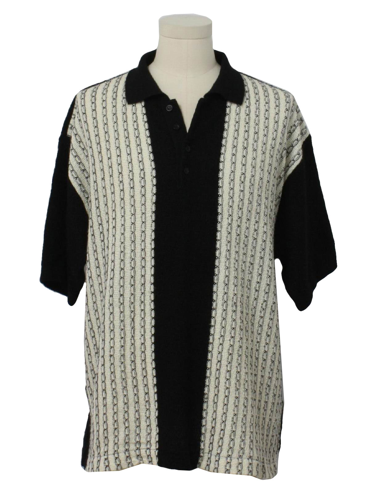 80s Knit Shirt (Kennington): 80s -Kennington- Mens black