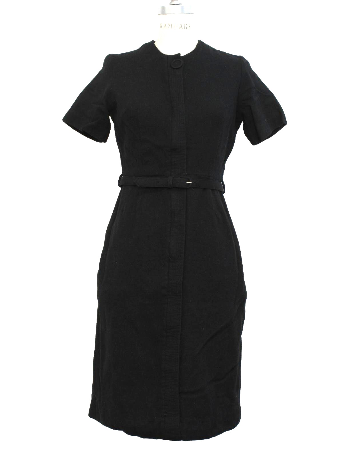 Retro Fifties Dress: 50s -Pat Perkins- Womens black wool gabardine mid ...