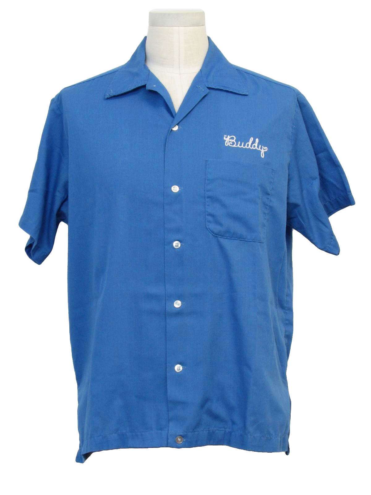 Vintage 1960's Bowling Shirt: 60s -Hilton- Mens medium blue background ...