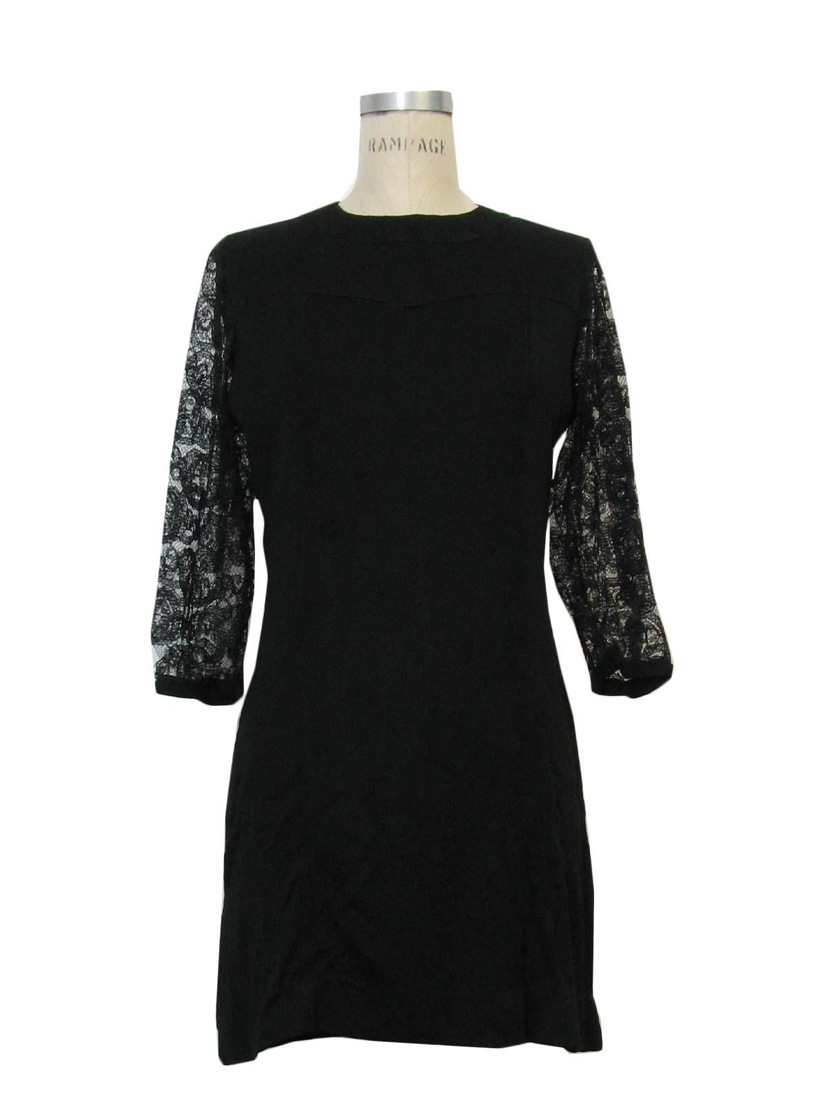 60s Retro Cocktail Dress: 60s -no label- Womens black polyester blend ...