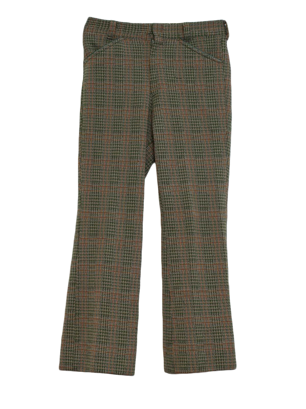 70's Vintage Flared Pants / Flares: 70s -Missing Label- Mens green, tan ...