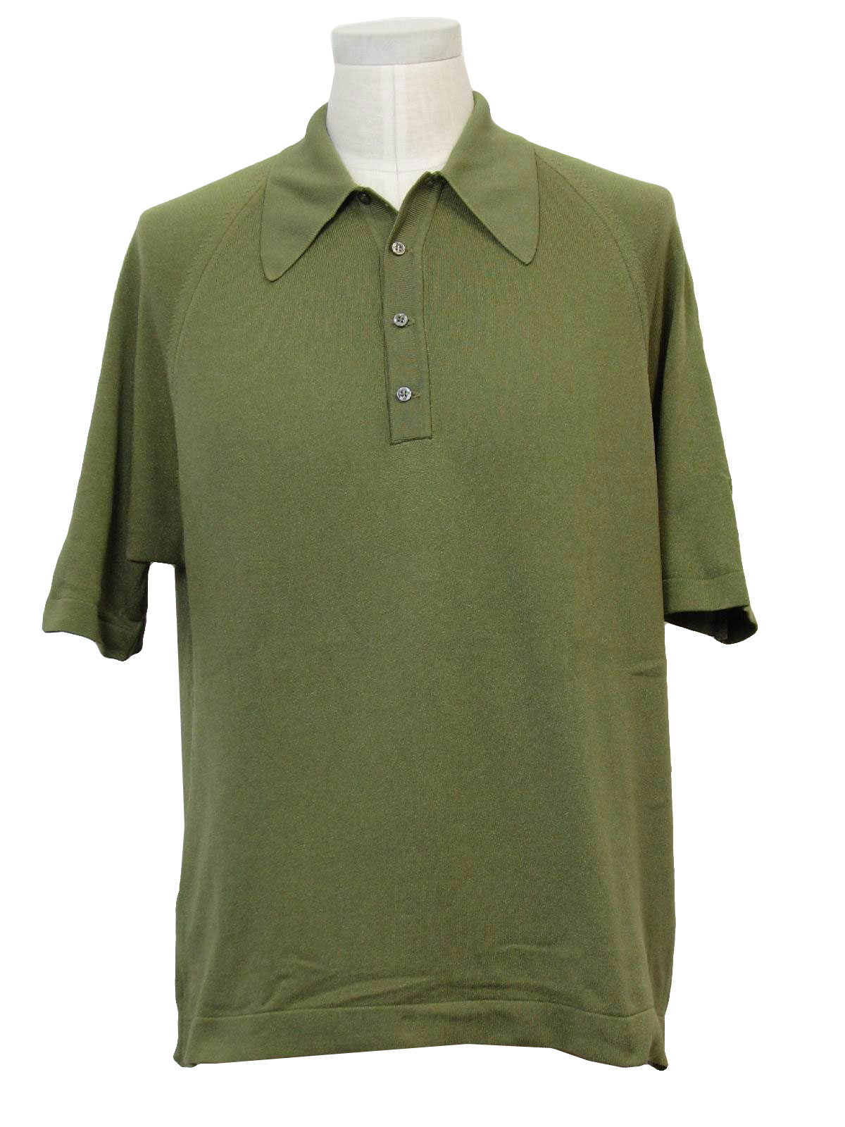 1970s Robert Palmer Knit Shirt: Early 70s -Robert Palmer- Mens green