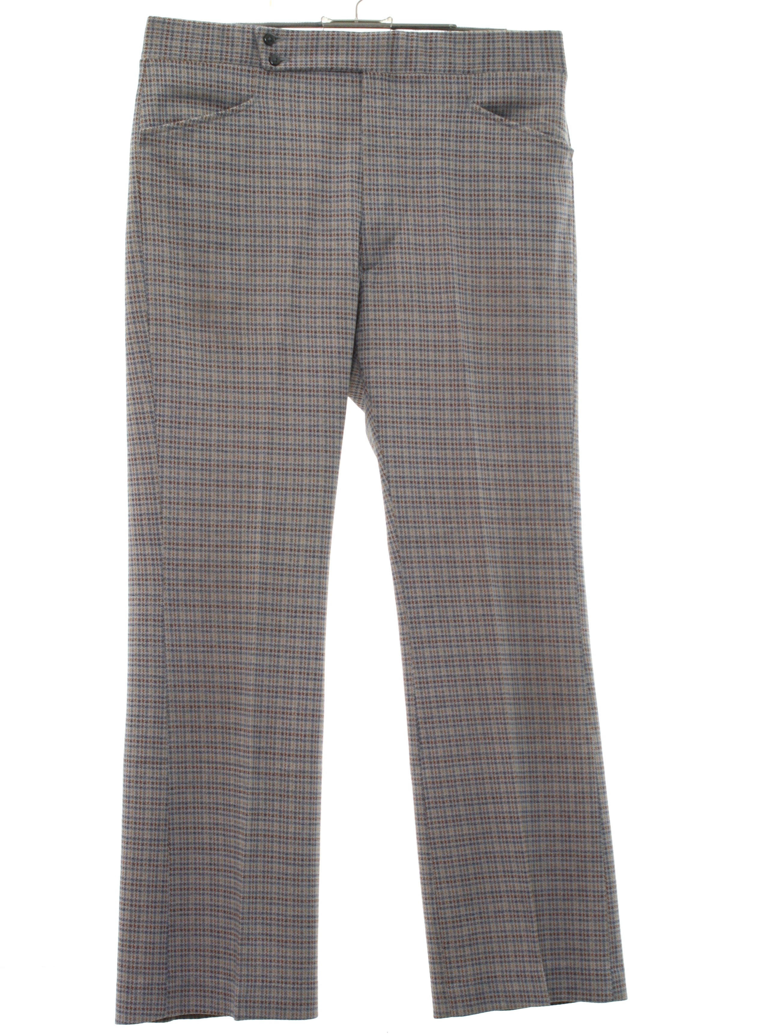 Vintage 1970's Pants: 70s -Haggar- Mens off white, grey, tan and burnt ...