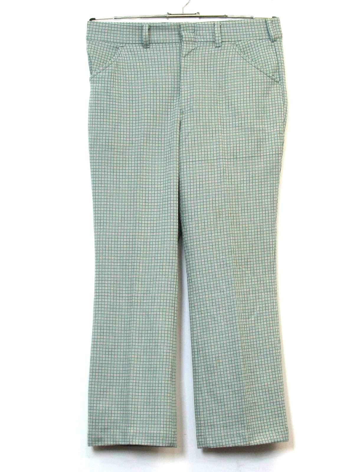 70's Vintage Pants: 70s -Missing Label- Mens green, white, tan and ...