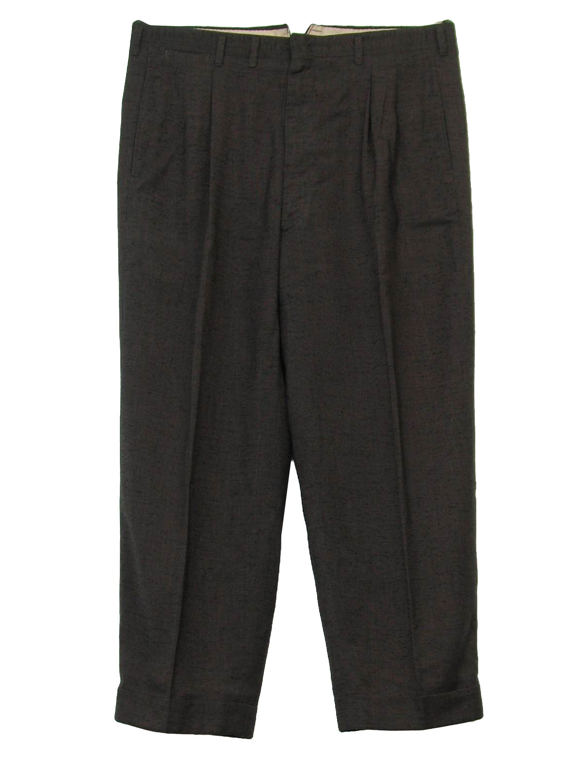 50s Retro Pants: 50s -Hubbard Slacks- Mens dark brown background with ...