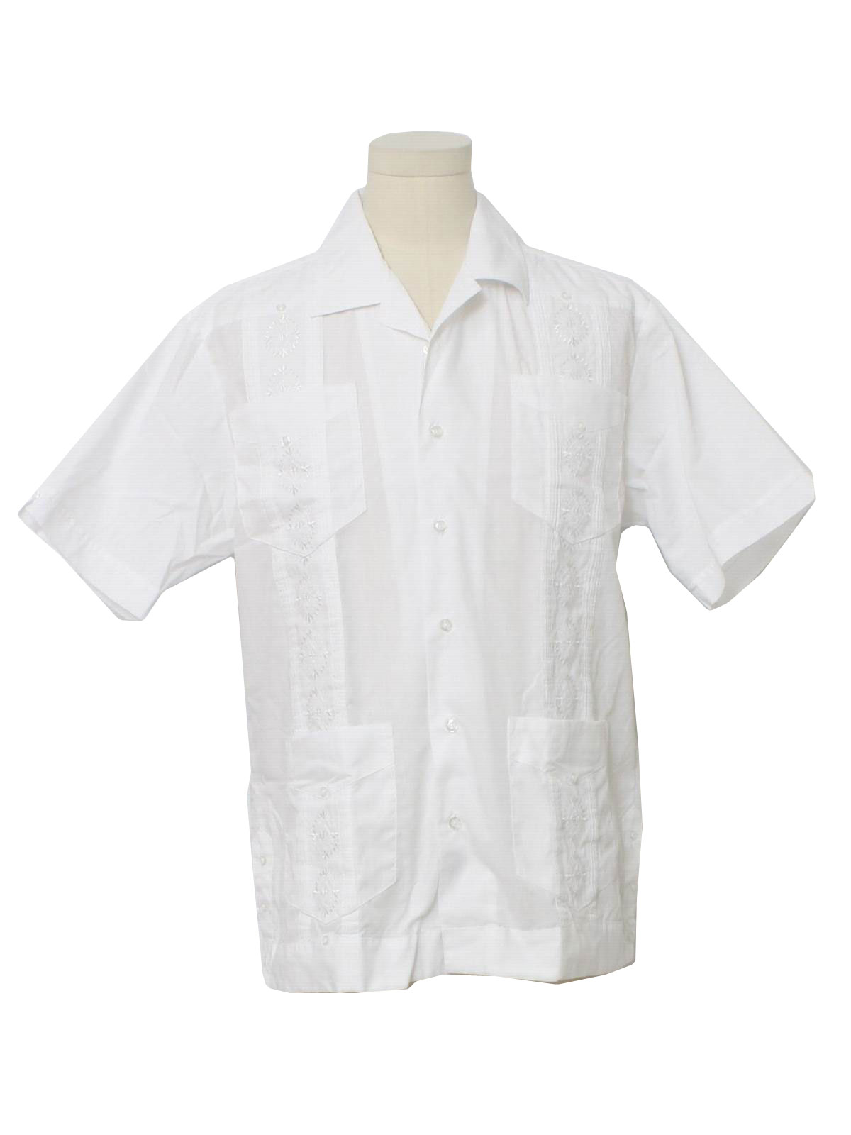 Retro 80's Guayabera Shirt: 80s -Cubavera- Mens white cotton and ...
