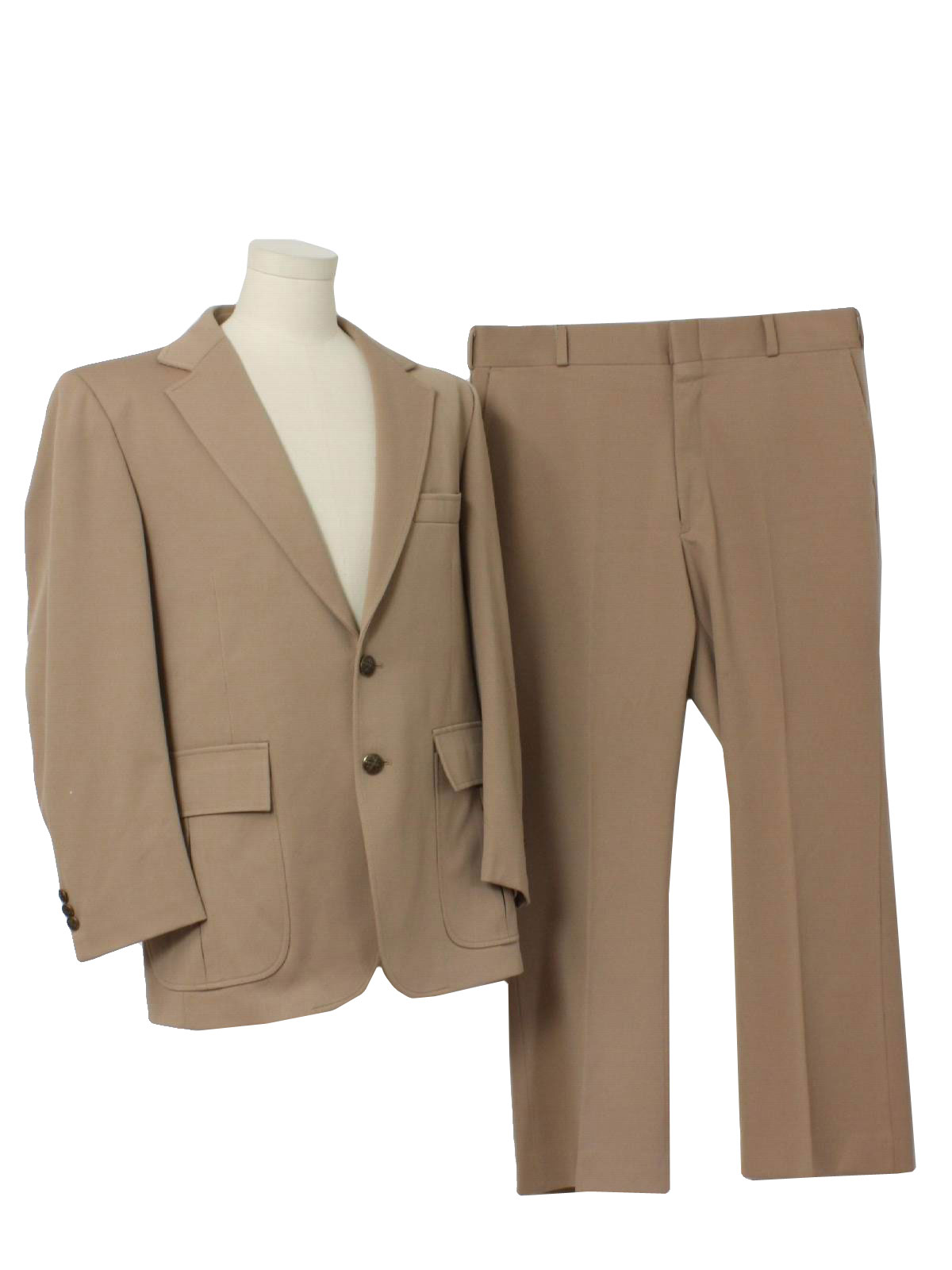 1970's Vintage JCPenney Suit: 70s -JCPenney- Mens taupe brown ...