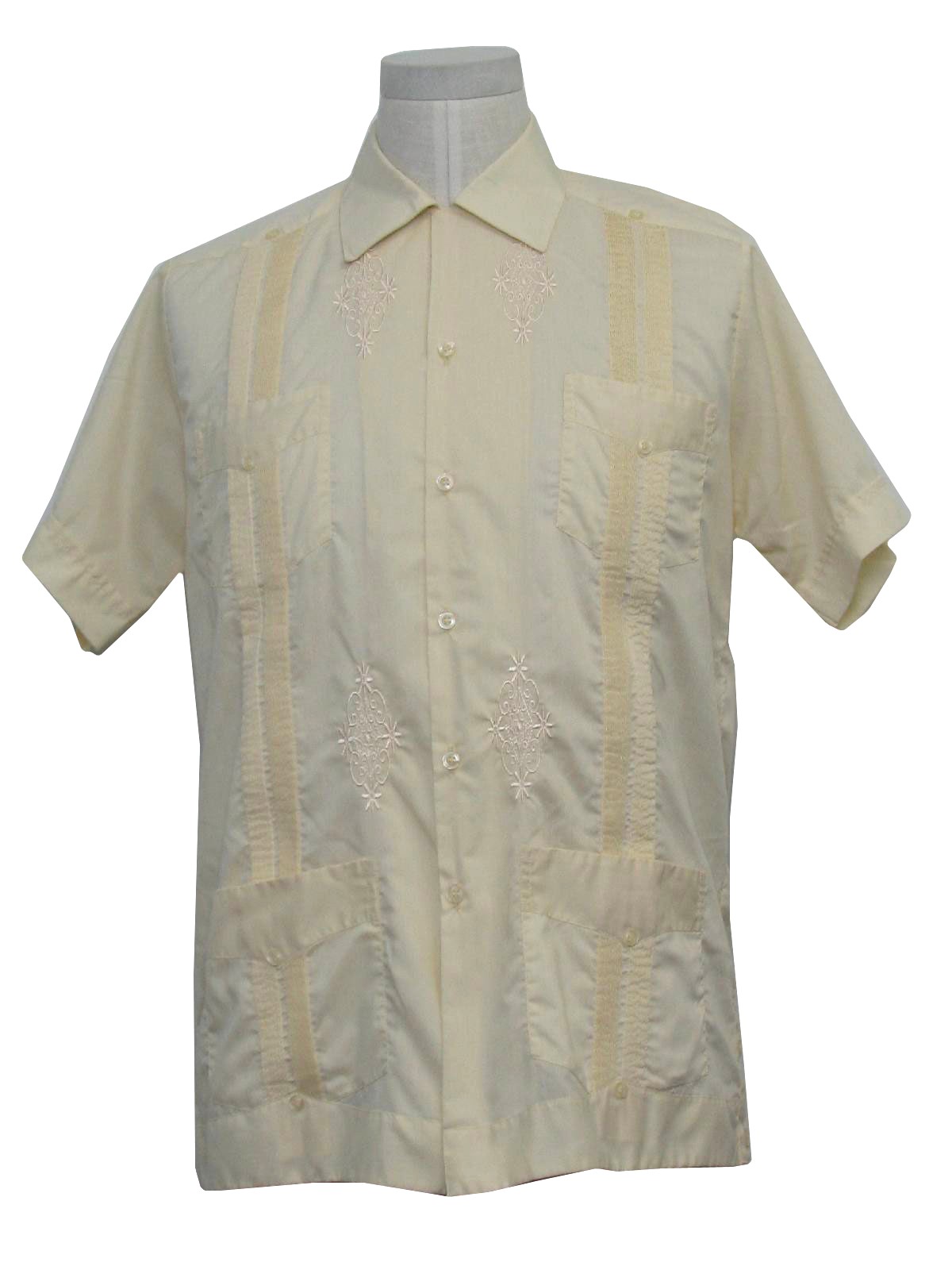 Vintage Yucatecca Eighties Guayabera Shirt: 80s -Yucatecca- Mens cream ...