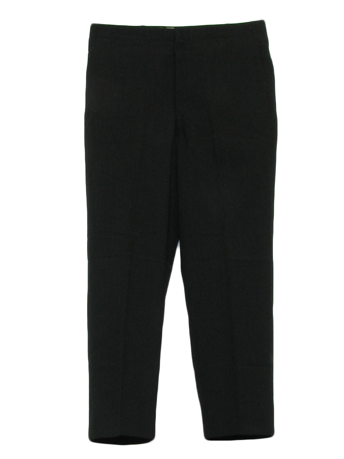 Retro 1960s Pants: 60s -No Label- Mens black and grey vertical stripe ...