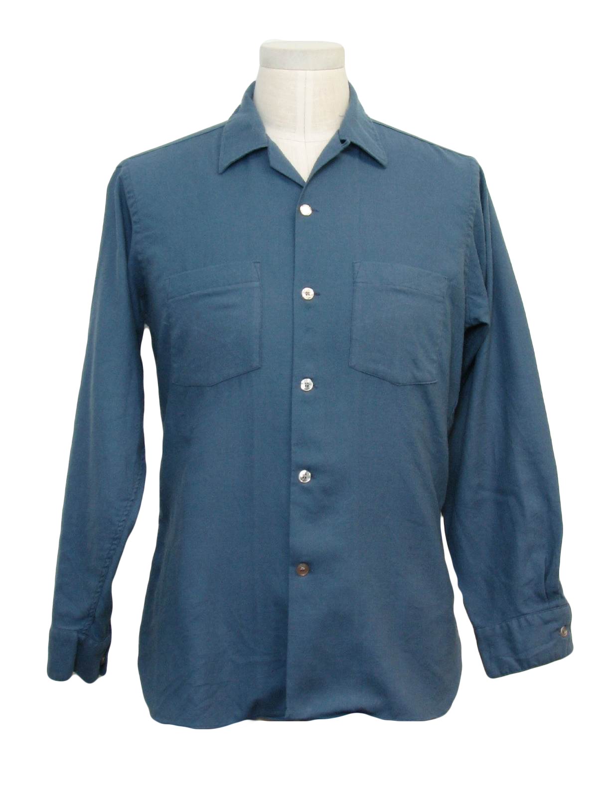 Sixties Vintage Shirt: Early 60s -Viyella Arrow- Mens blue wool and ...