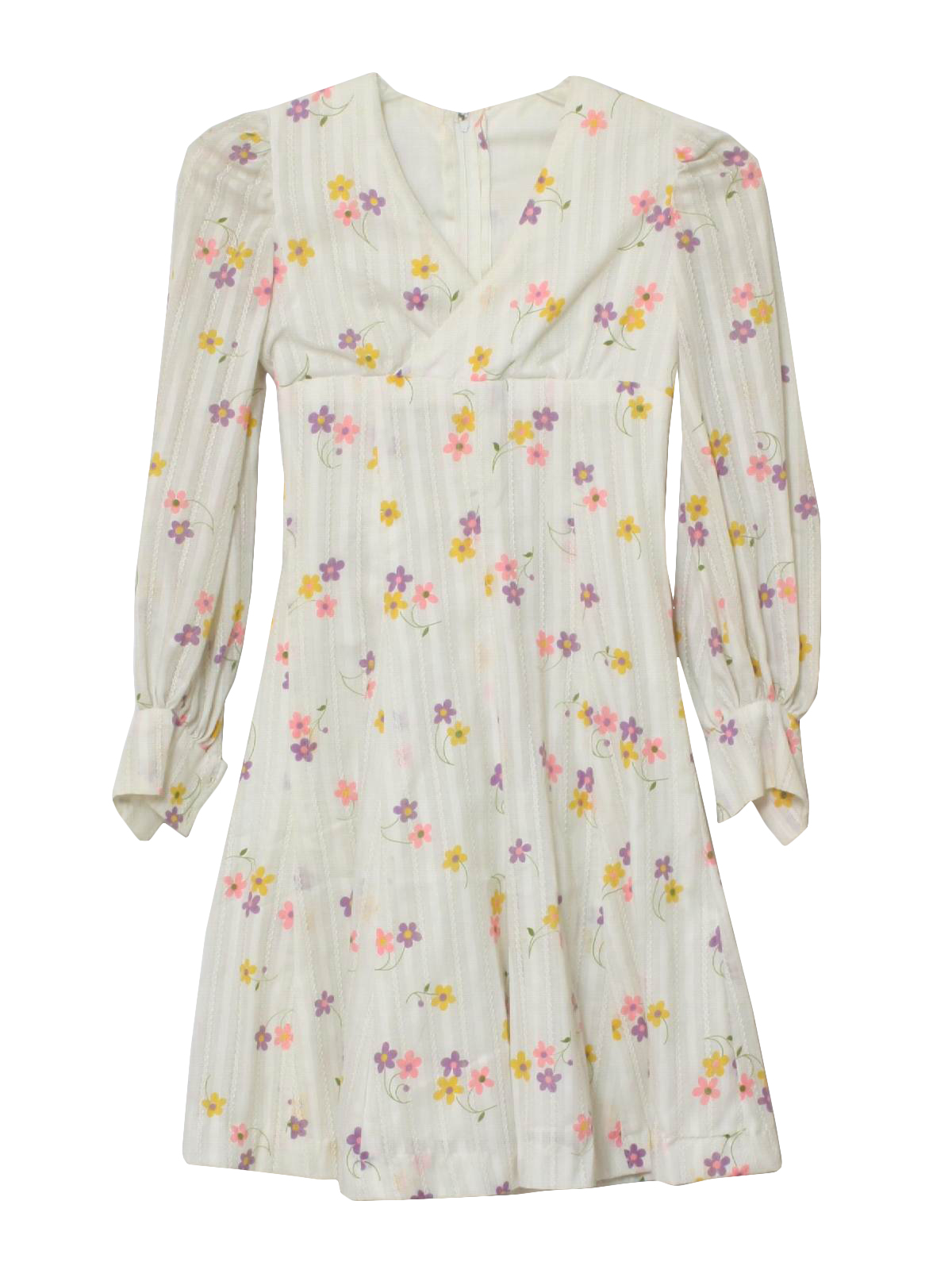 60s Mini Dress (Home Sewn): 60s -Home Sewn- Womens white, blended ...