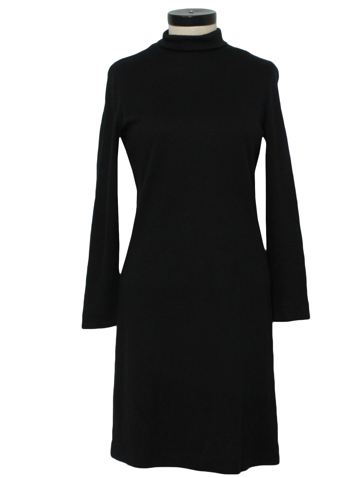 Vintage 1960's Dress: 60s -Saba- Womens black, blended cotton knit ...