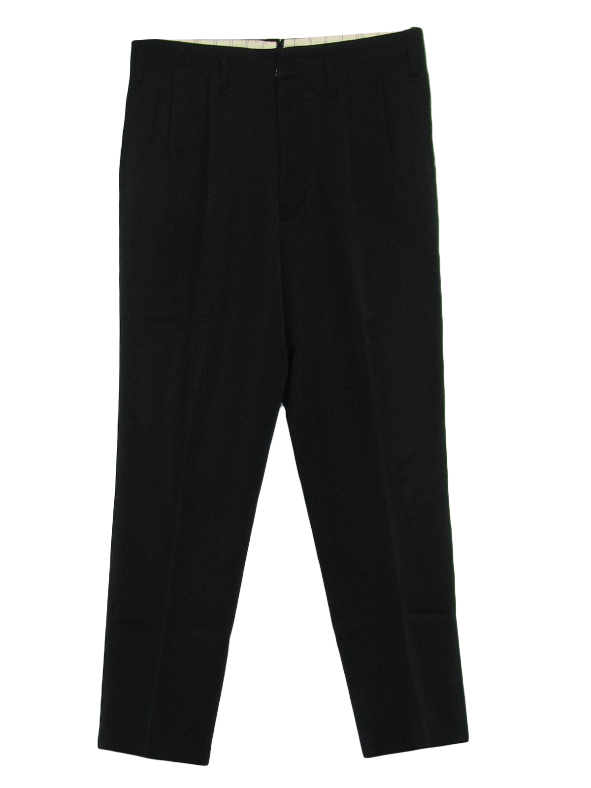 Retro 1940's Pants: Late 40s -No Label- Mens black drapey wool ...