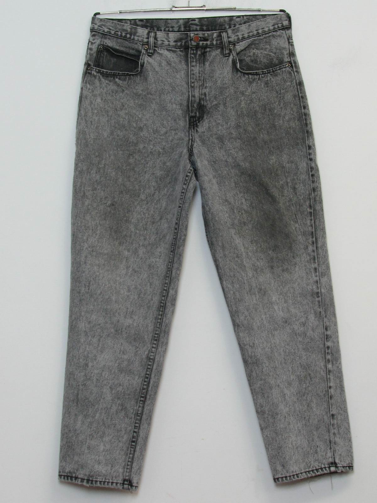 Retro 1980s Pants: 80s -Brittania- Mens shaded grey stone washed ...
