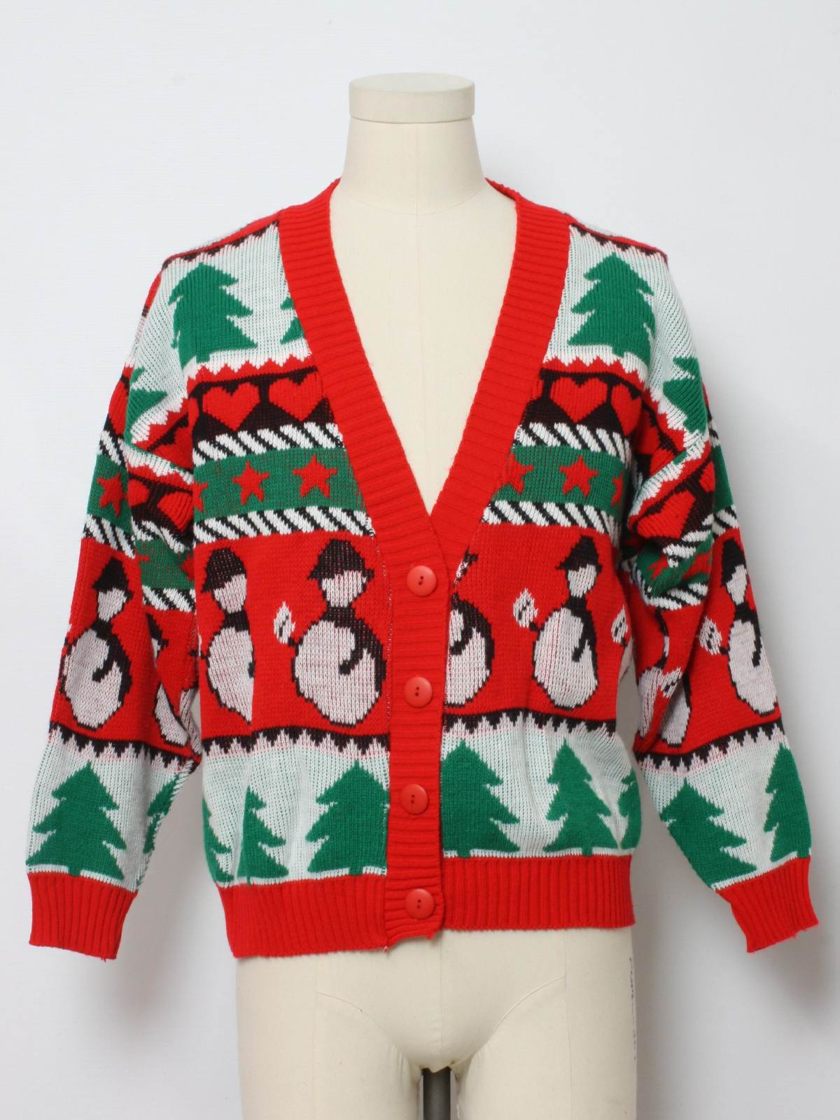 Eighties Vintage Totally 80s Ugly Christmas Cardigan Sweater: 80s ...