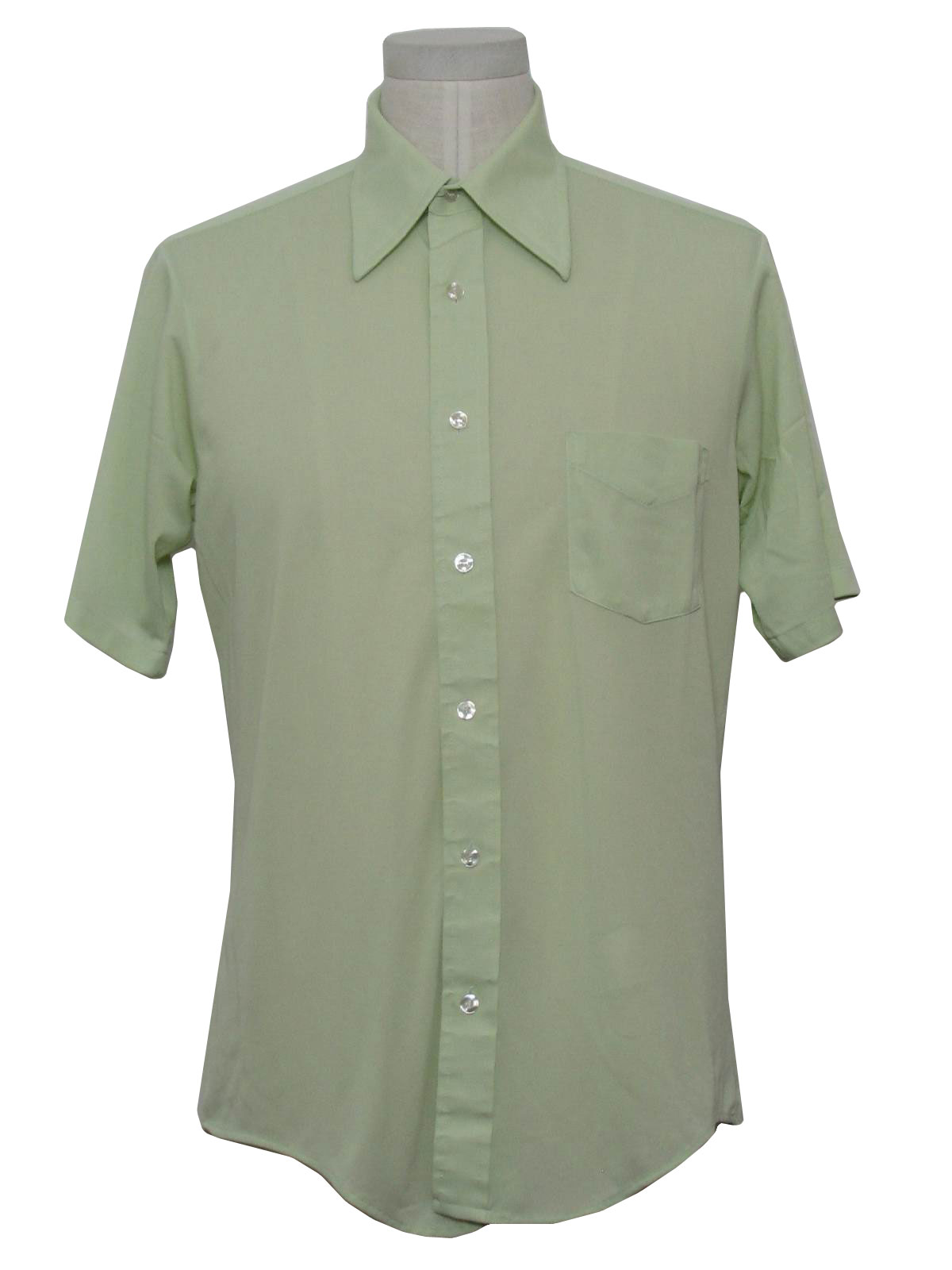 Size Label Seventies Vintage Shirt: 70s -Size Label- Mens light green ...