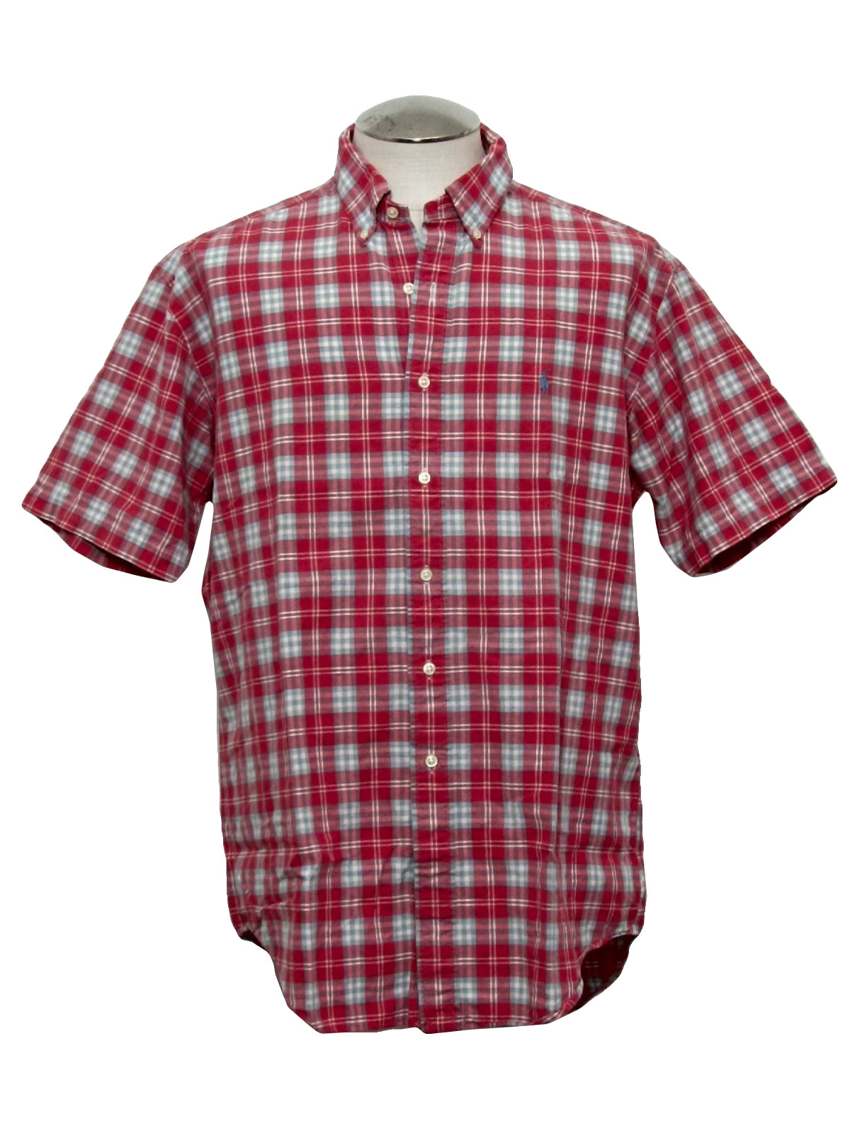 80's Vintage Shirt: 80s -Ralph Lauren- Mens red background, white and ...