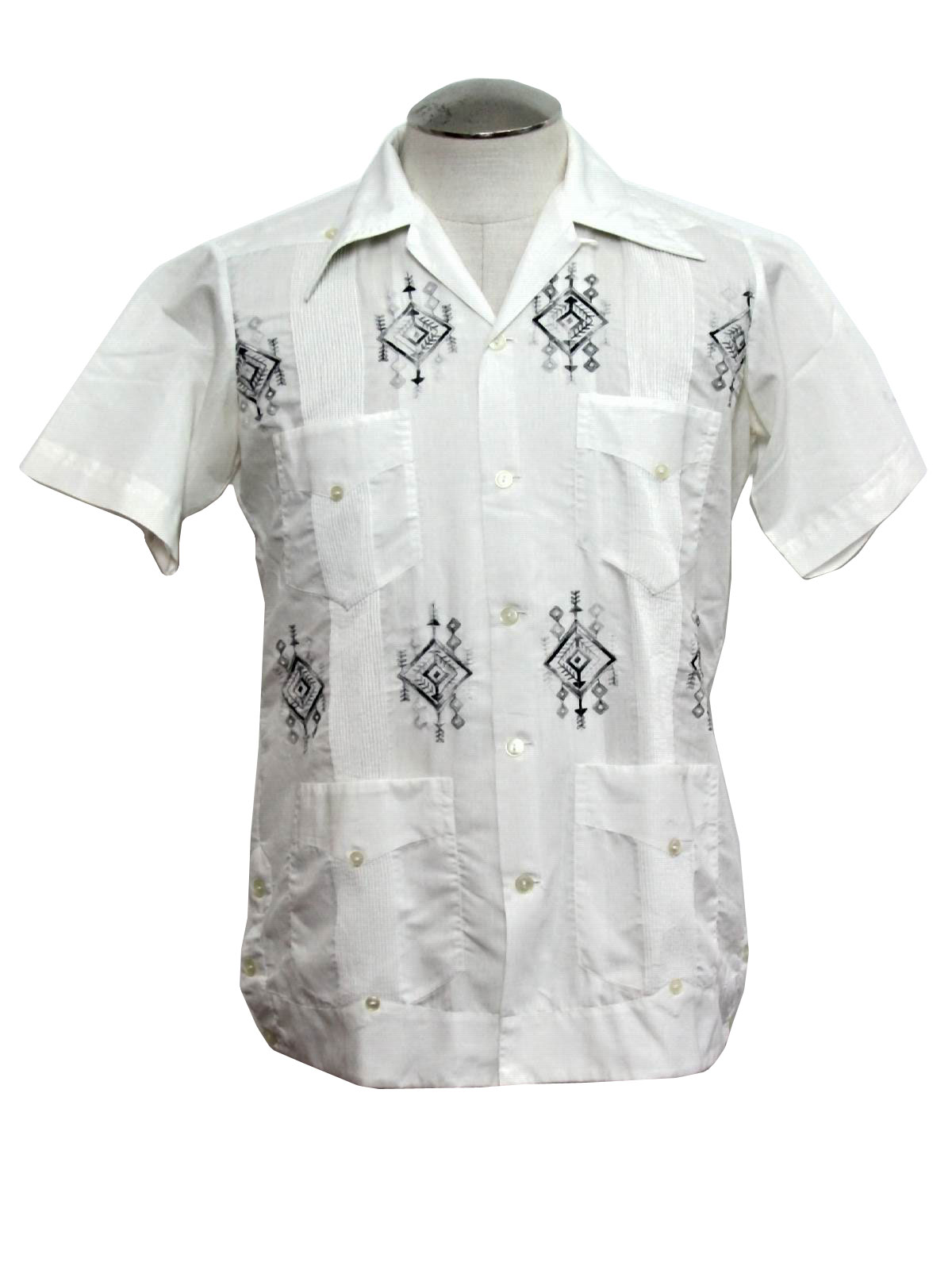 70s Guayabera Shirt (Ramon): 70s -Ramon- Mens white background ...
