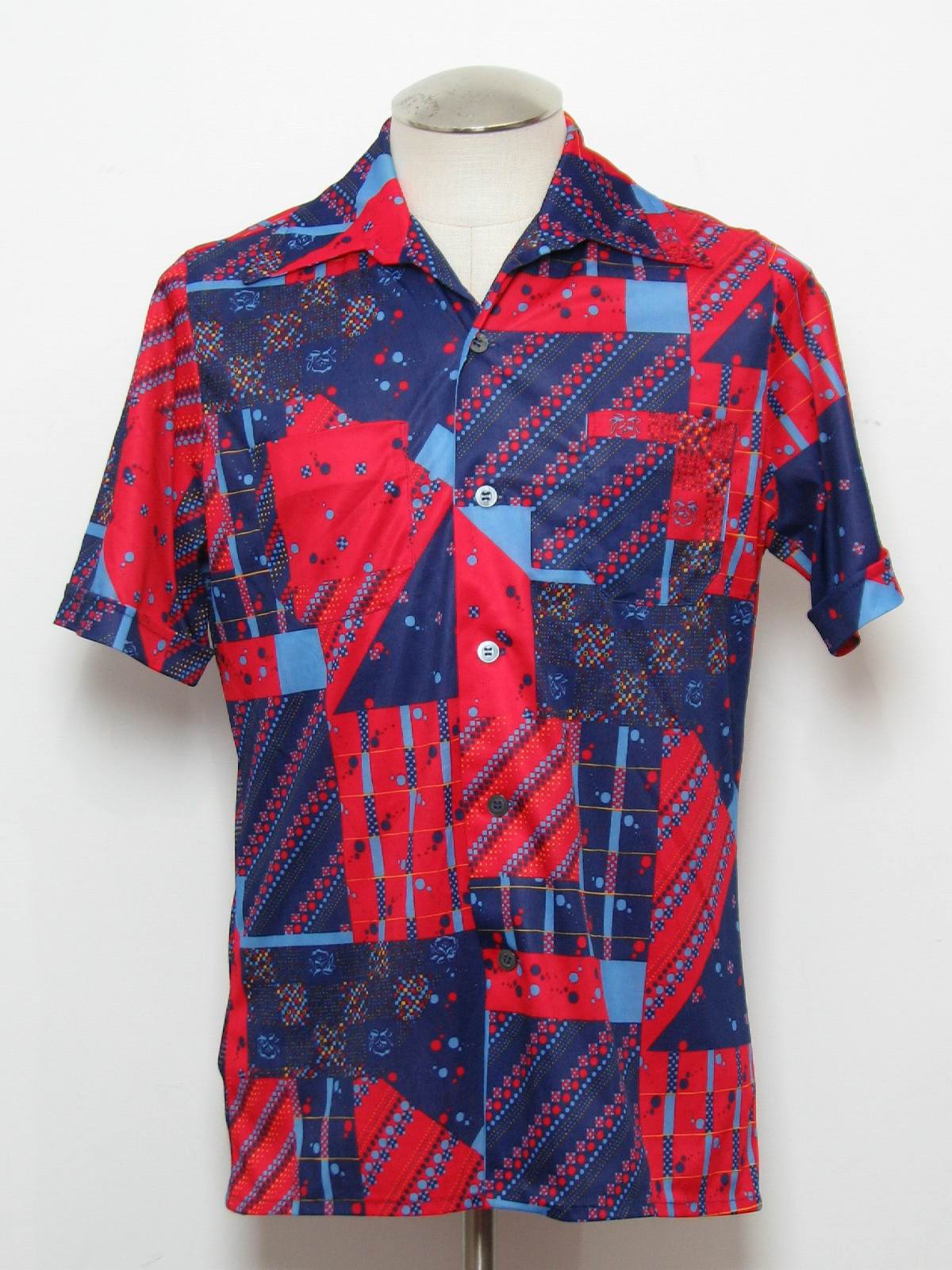 Retro 70s Print Disco Shirt (Home Sewn) : 70s -Home Sewn- Mens red ...