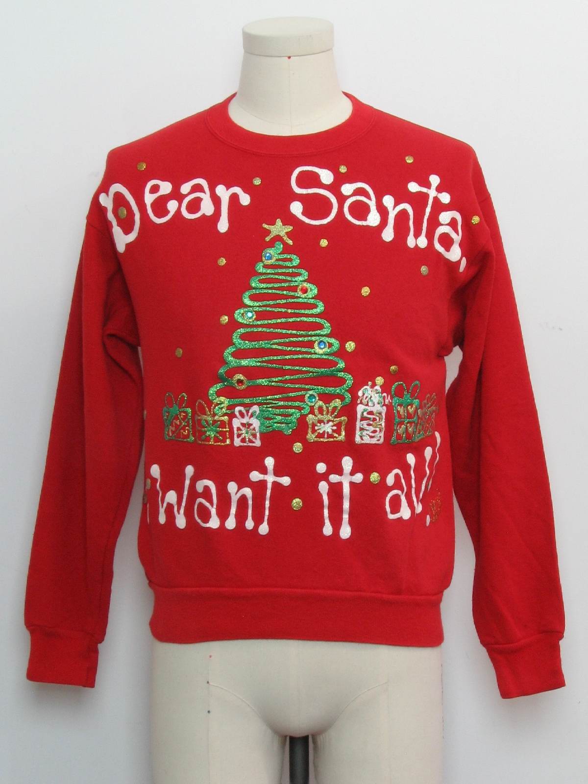 1980s Womens Ugly Christmas Vintage Sweatshirt: 80s authentic vintage ...