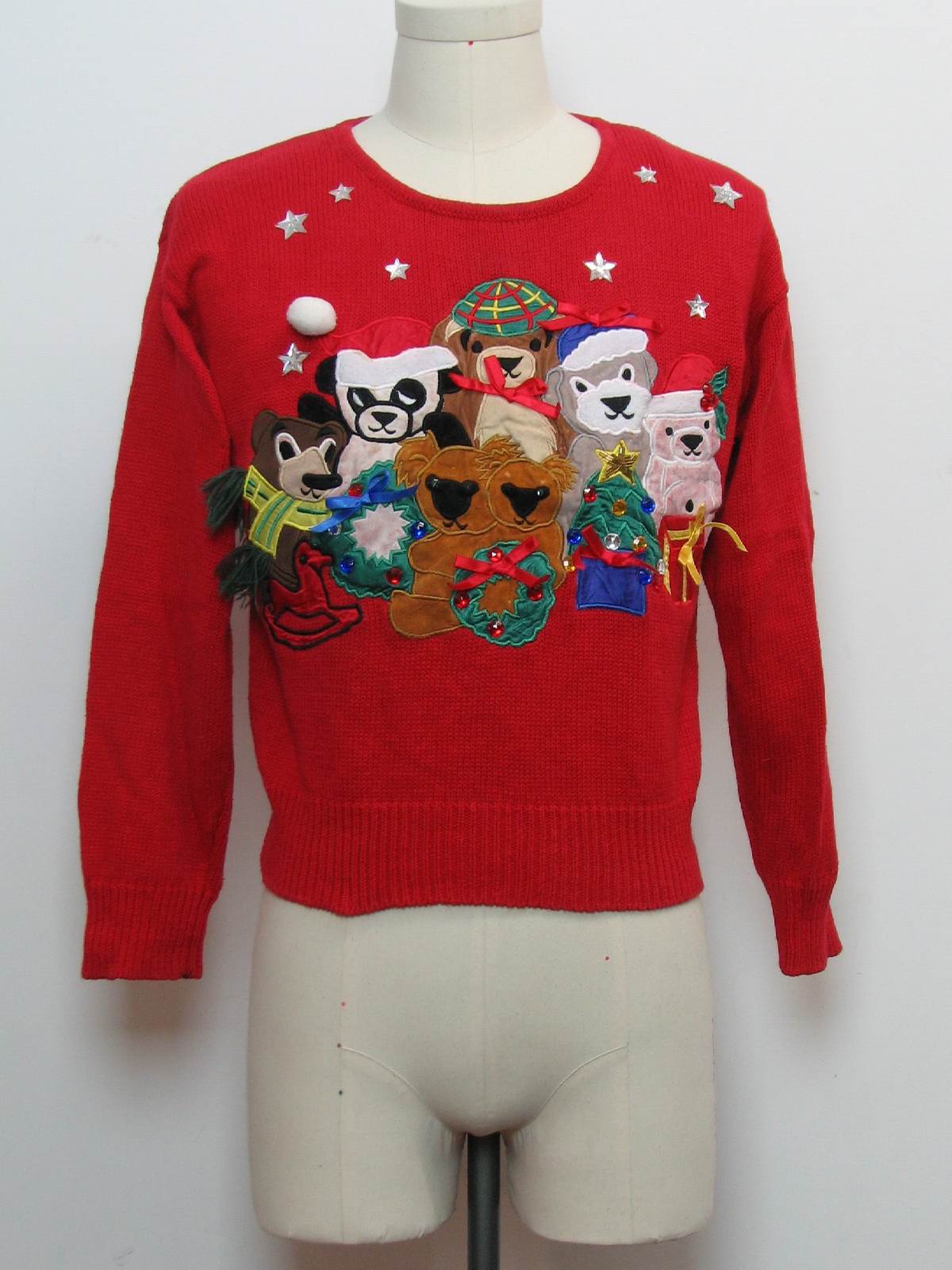 1980's Retro Womens Bearrific Ugly Christmas Sweater: Authentic 80s ...