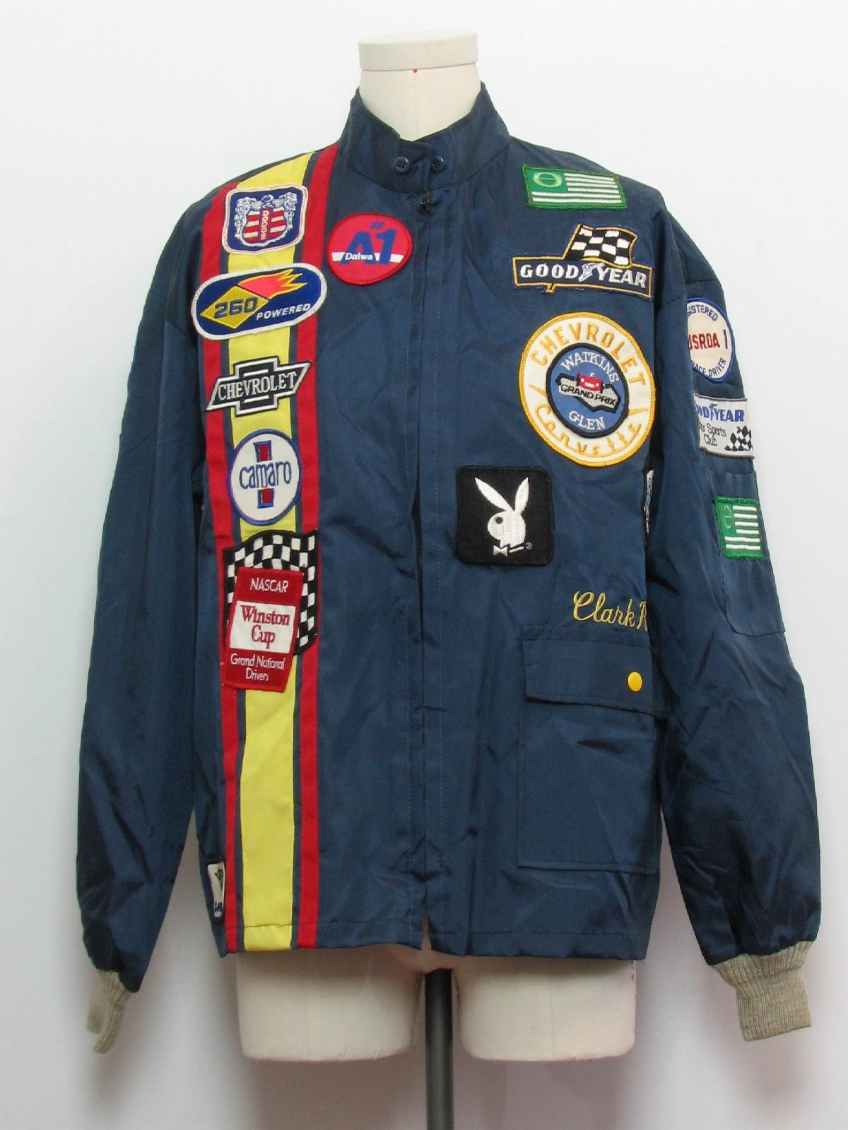 60's Vintage Jacket: 60s -Atlas- Mens midnight blue, red and