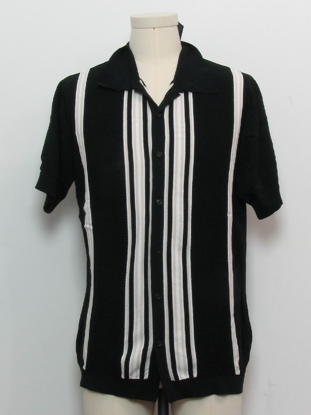 1990's Vintage Claiborne Knit Shirt: 90s -Claiborne- Mens black ...