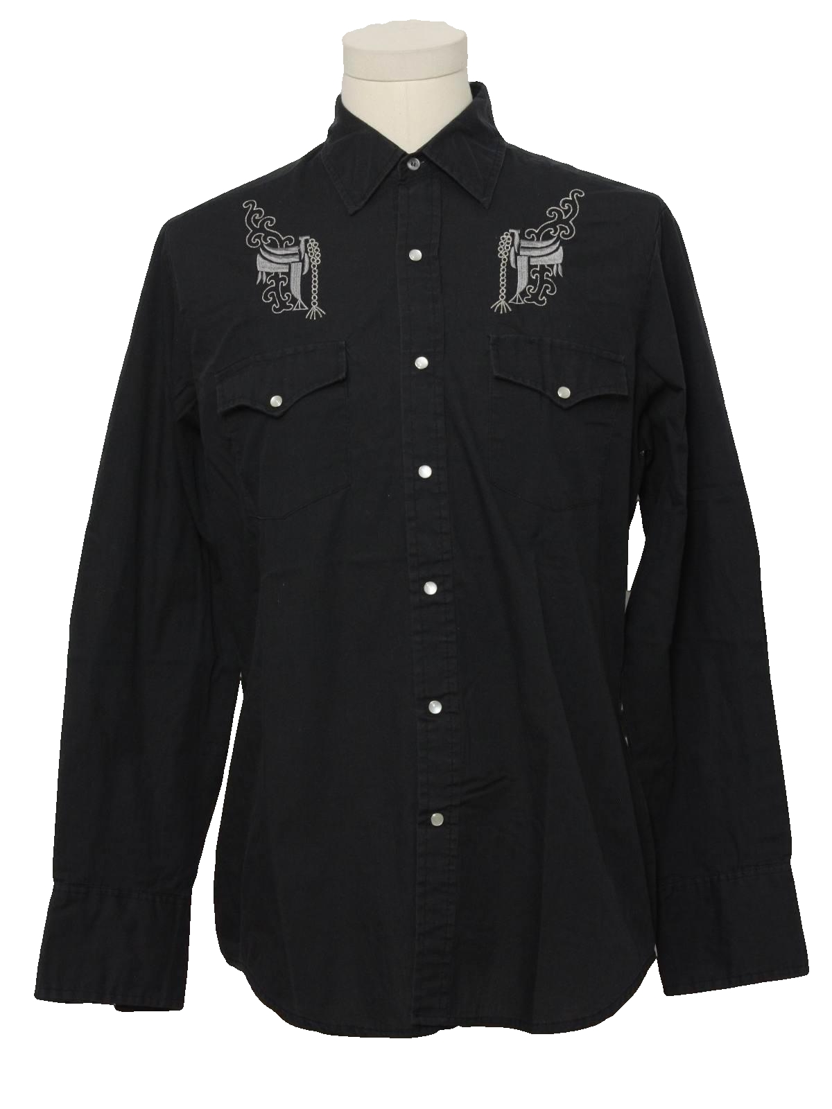 80s Western Shirt (Youngbloods): 80s -Youngbloods- Mens well worn black ...