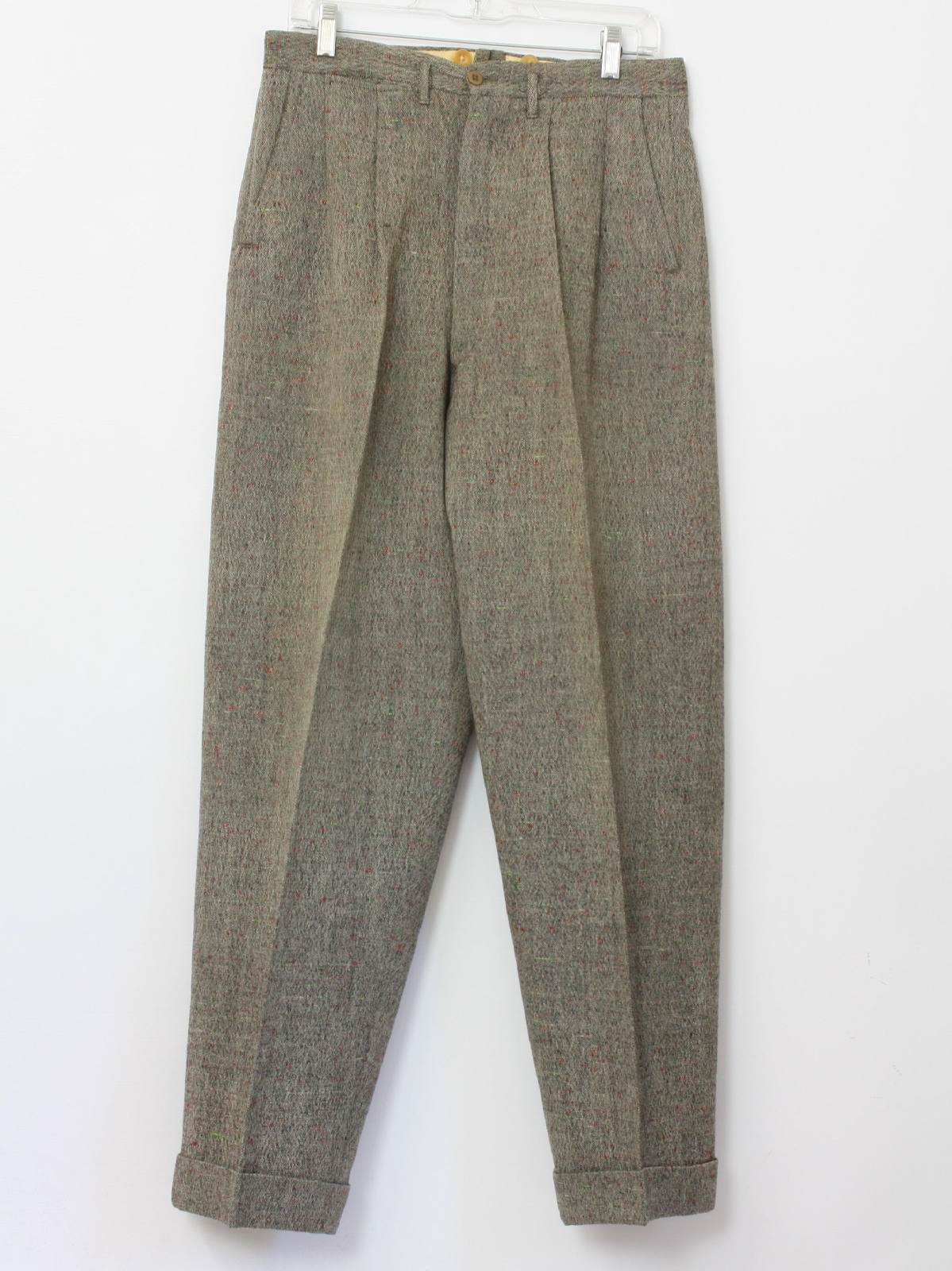 1940's Pants: Late 40s -No Label- Mens light gray background, black ...