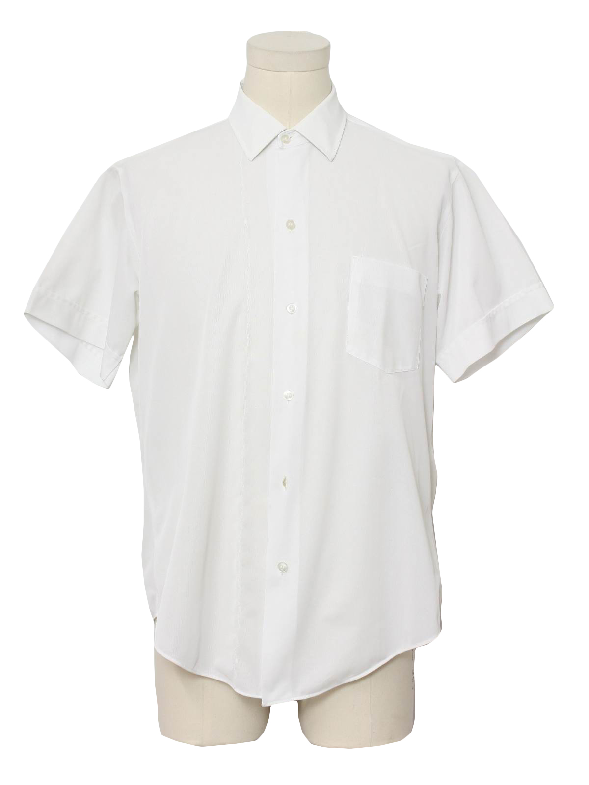 1960's Vintage Never Iron Shirt: 60s -Never Iron- Mens milk white ...