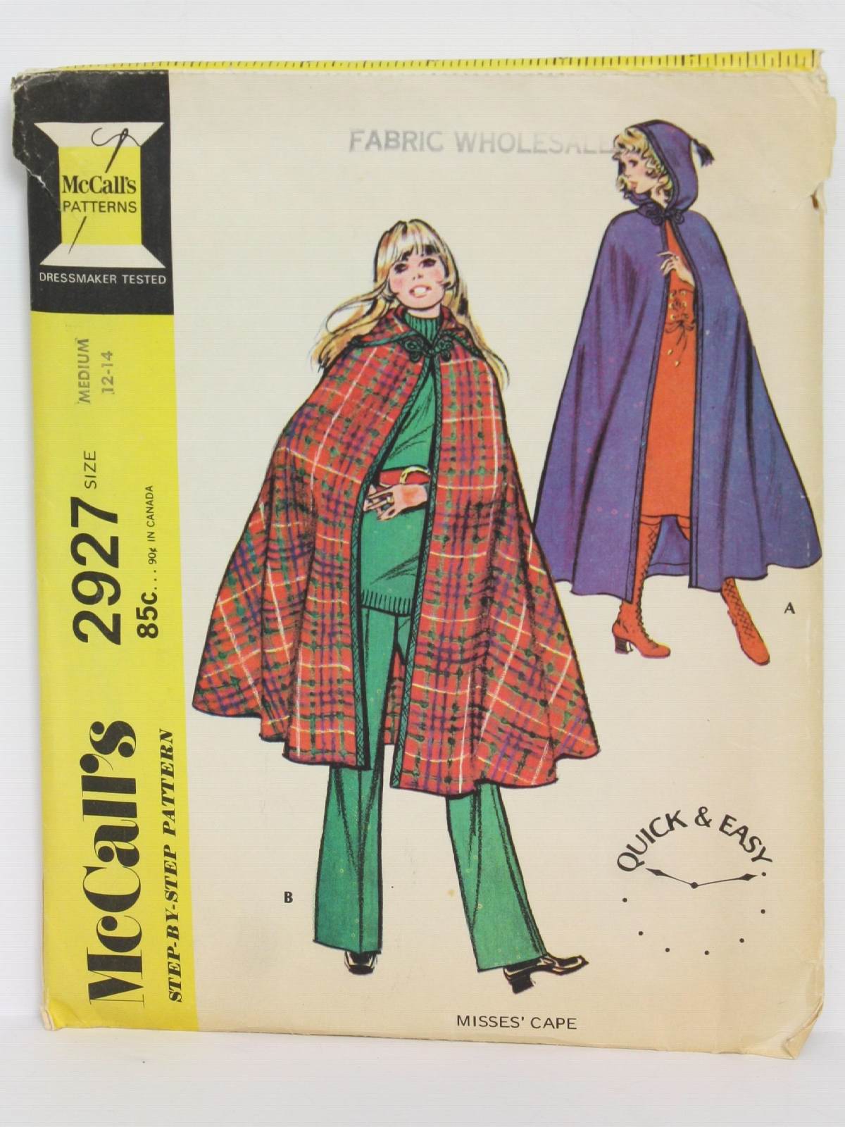 Vintage McCalls Pattern No. 2927 Seventies Sewing Pattern: 70s -McCalls ...
