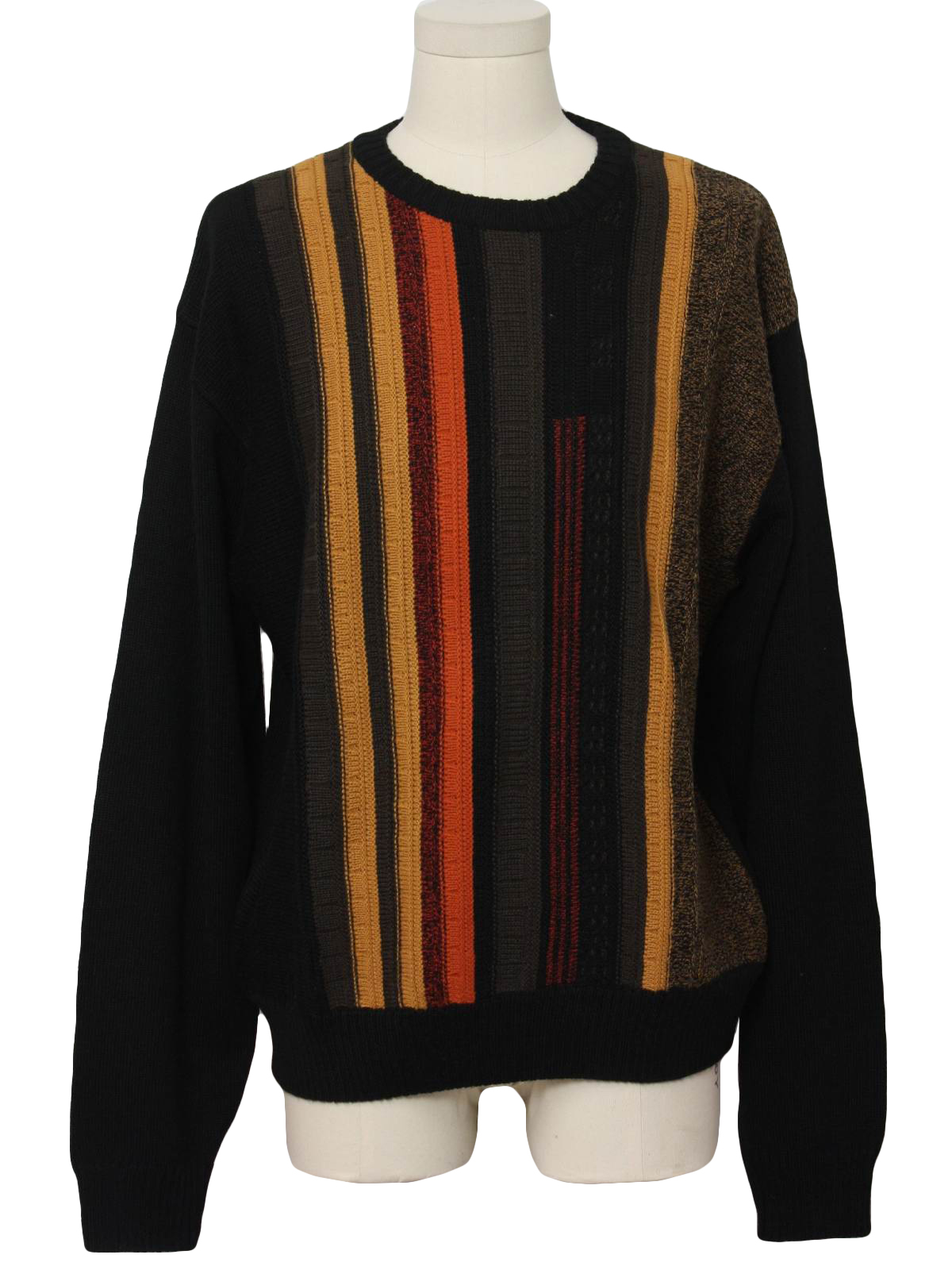 80's Vintage Sweater: 80s style (made in 90s) -Irvine Park- Mens black ...