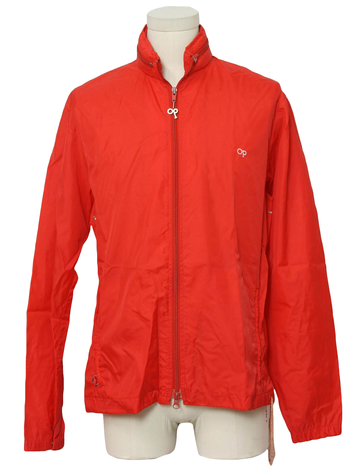 Vintage 1980's Jacket: 80s -OP- Mens red nylon taffeta windbreaker ...