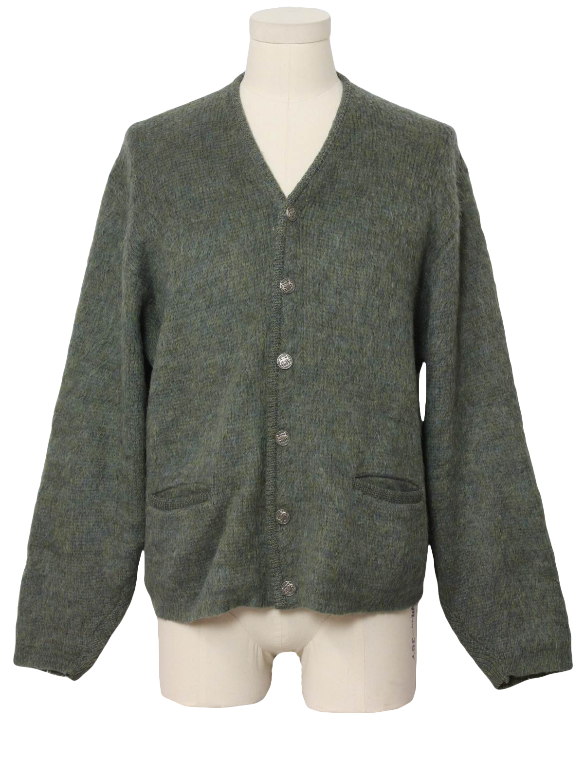 1960's Jantzen Mens Mod Mohair Cardigan Sweater