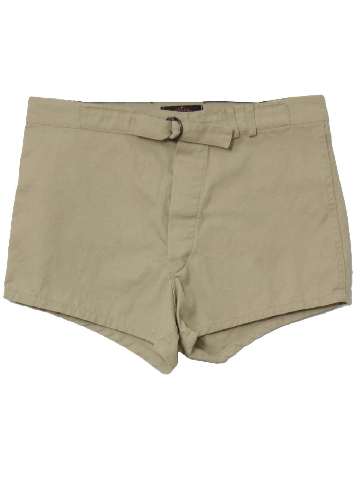 Vintage 1980's Shorts: 80s -Tru Spec- Mens light khaki tan thick cotton ...