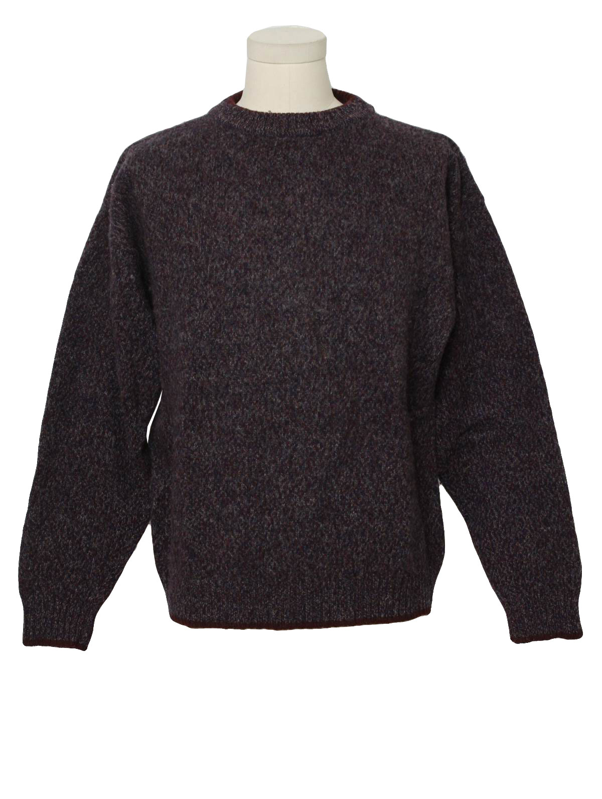 1980's Sweater (Woolrich): 80s -Woolrich- Mens heathered maroon, navy ...