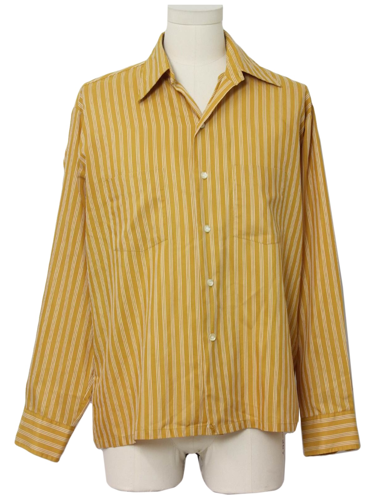 70's The Inn Shop Shirt: 70s -The Inn Shop- Mens dark gold and white ...