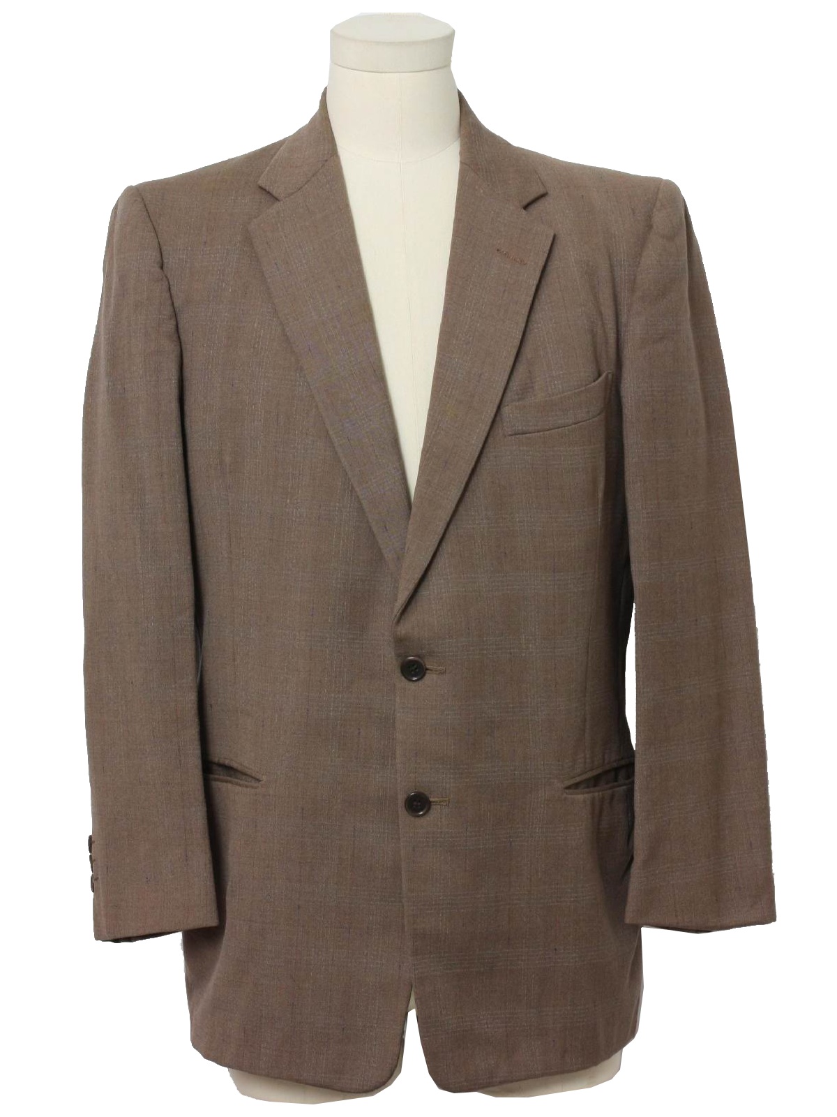 1950's Jacket: 50s -No Label- Mens light brown background, blue, copper ...