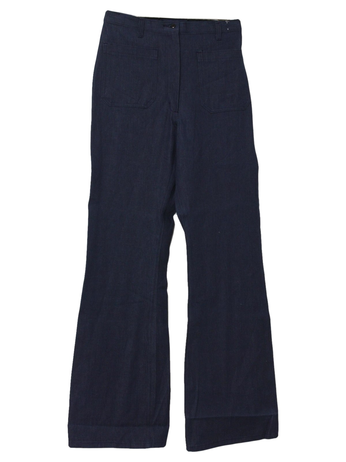 80s Retro Bellbottom Pants: 80s -Navdungaree- Womens dark blue cotton ...