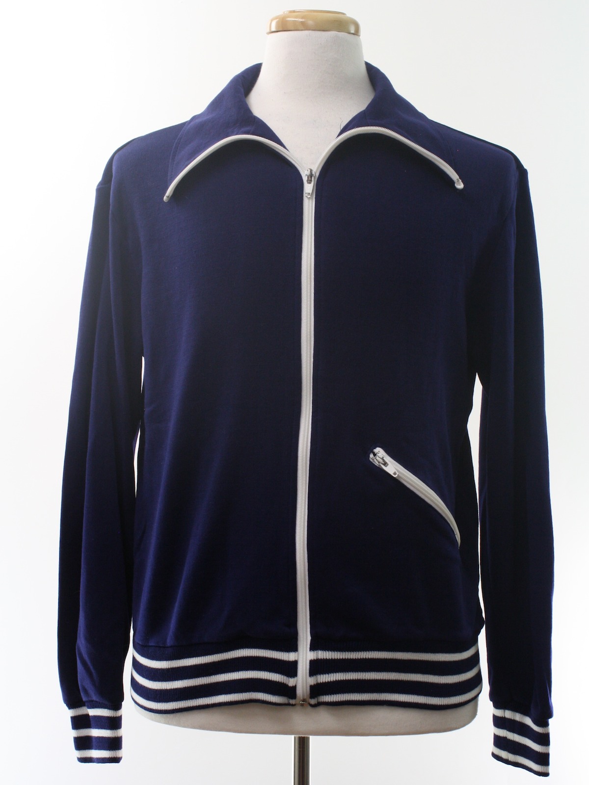 Retro 70s Jacket (White stag) : 70s -White stag- Mens midnight blue ...