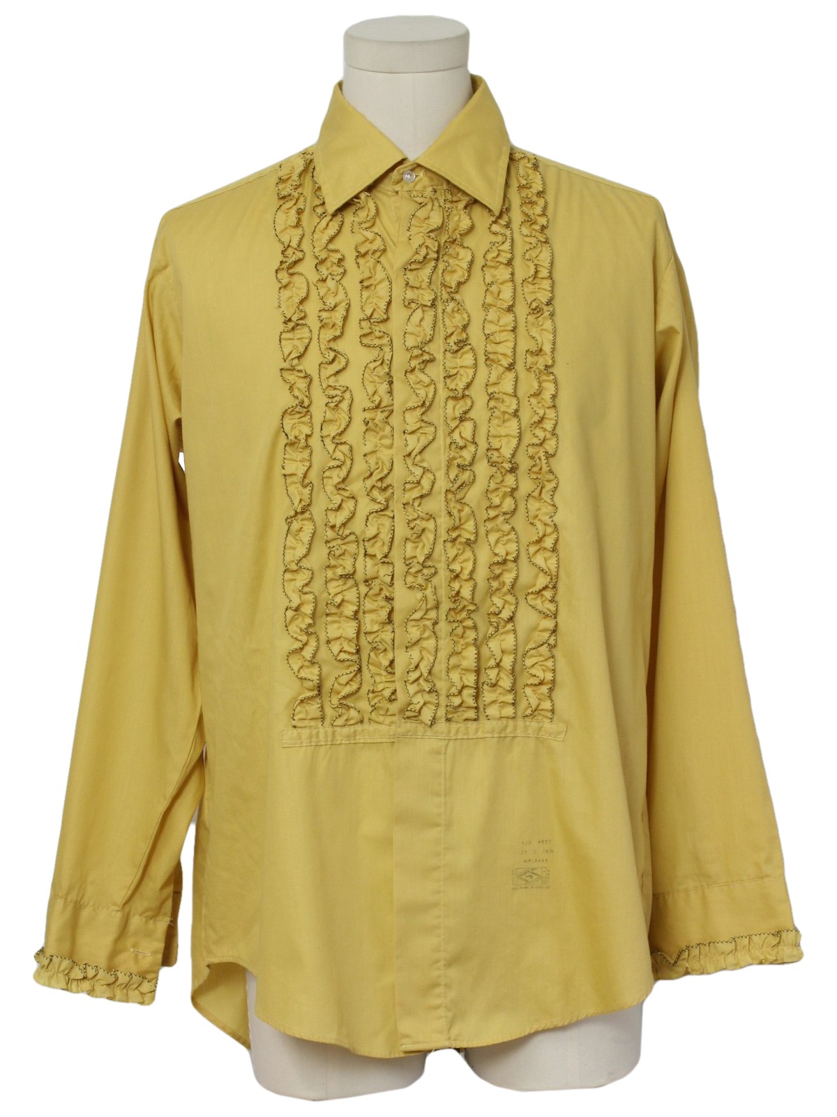 Retro 70's Shirt: 70s -Lion of Troy- Mens harvest gold and black cotton and polyester blend
