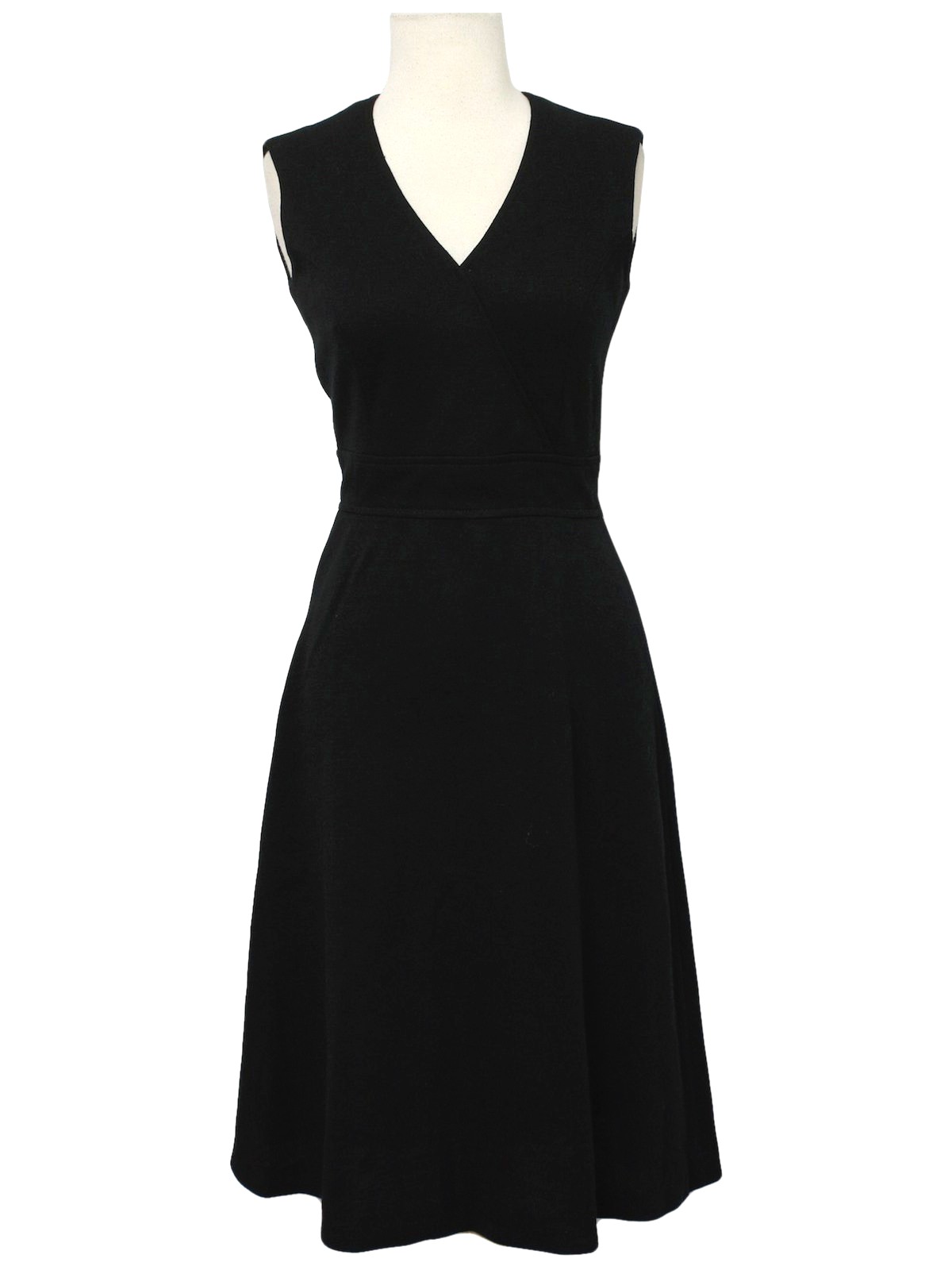 Seventies Vintage Dress: 70s -David Warren- Womens black wool blend ...