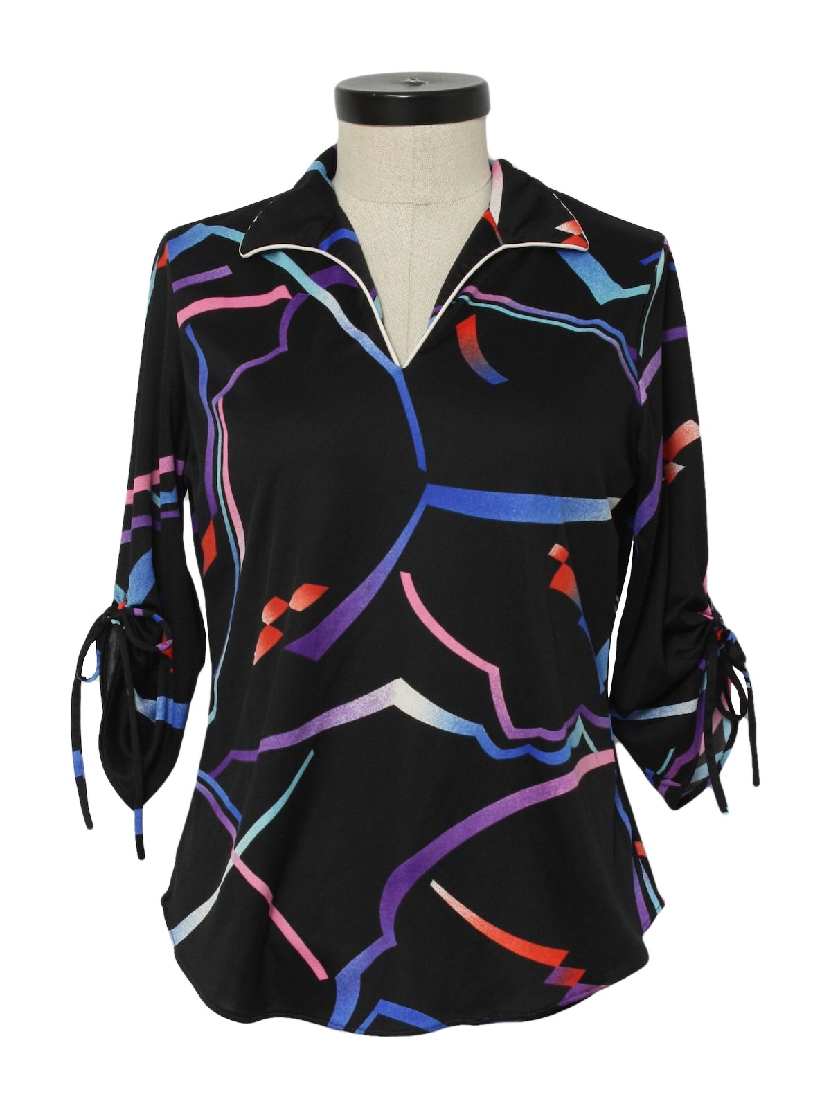 Download 1980s Vintage Shirt: 80s -Rhoda Lee- Womens black ...